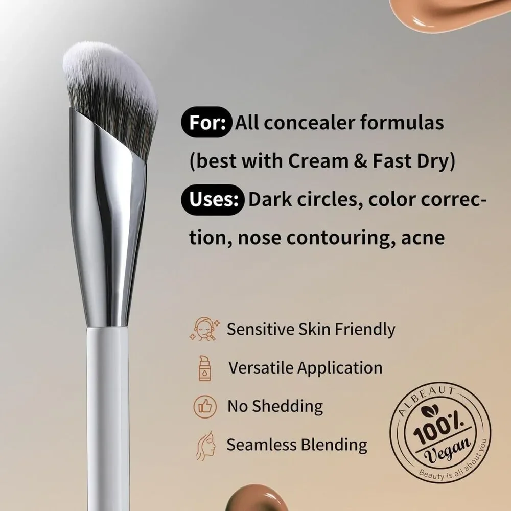 193 White Angled Under Eye Makeup Precision Face Blending concealer brush